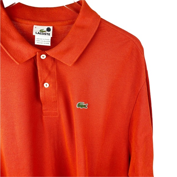 Lacoste Mens Orange Polo Golf Country Club Summer Shirt Size 8/ 3XL - Picture 3 of 6